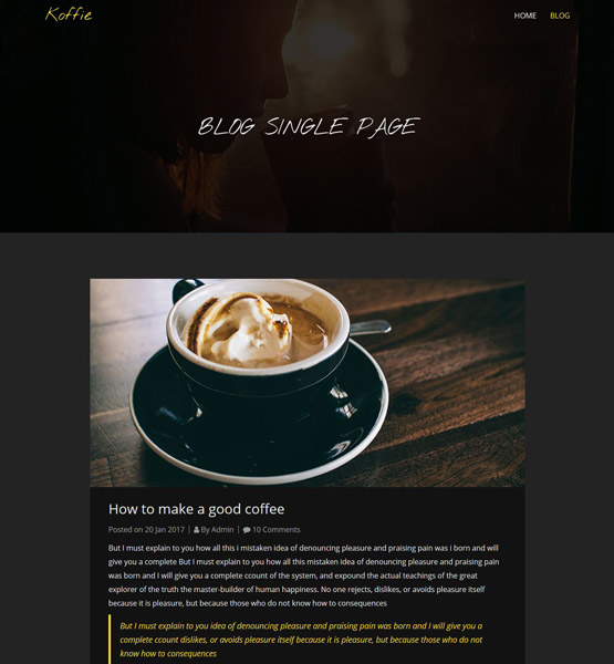 Koffie-Multi-purpose One Page HTML Template